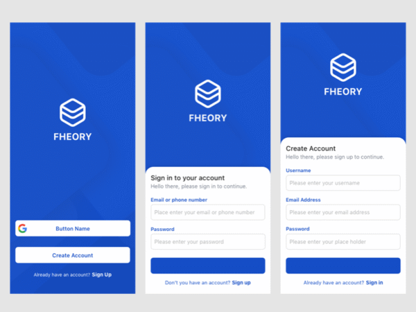 Simple Sign In/Sign Up Screens Sketch Resource